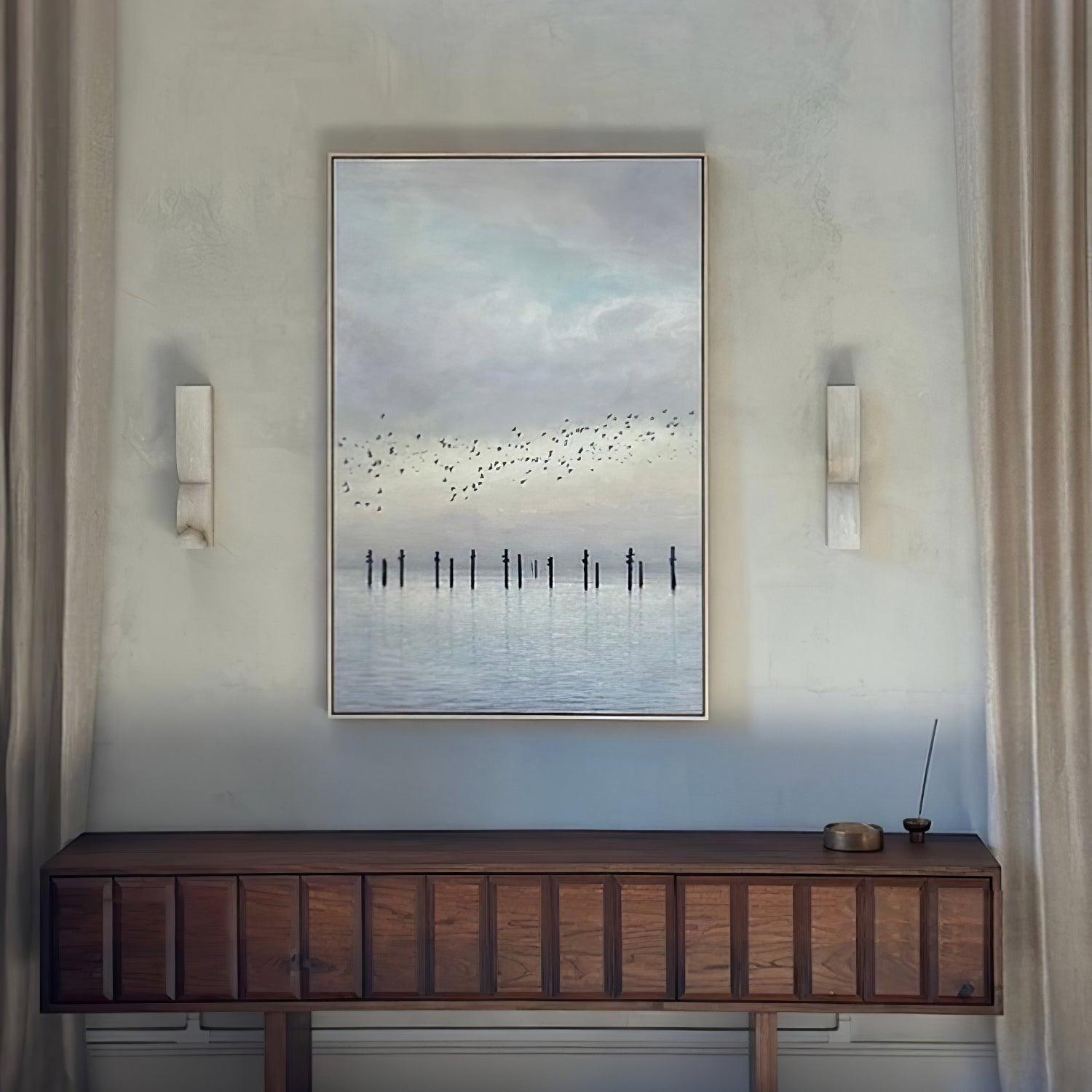 Lunaris Alabaster Rectangular Wall Lamp - Blowlighting