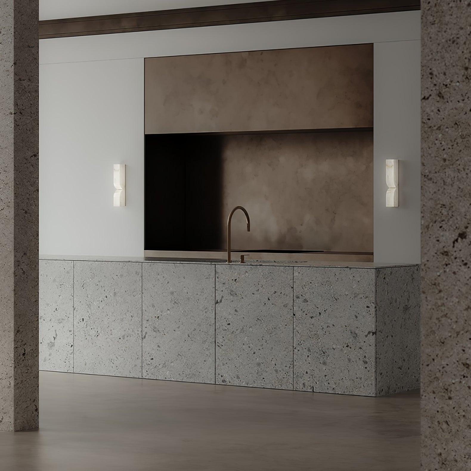 Lunaris Alabaster Rectangular Wall Lamp - Blowlighting