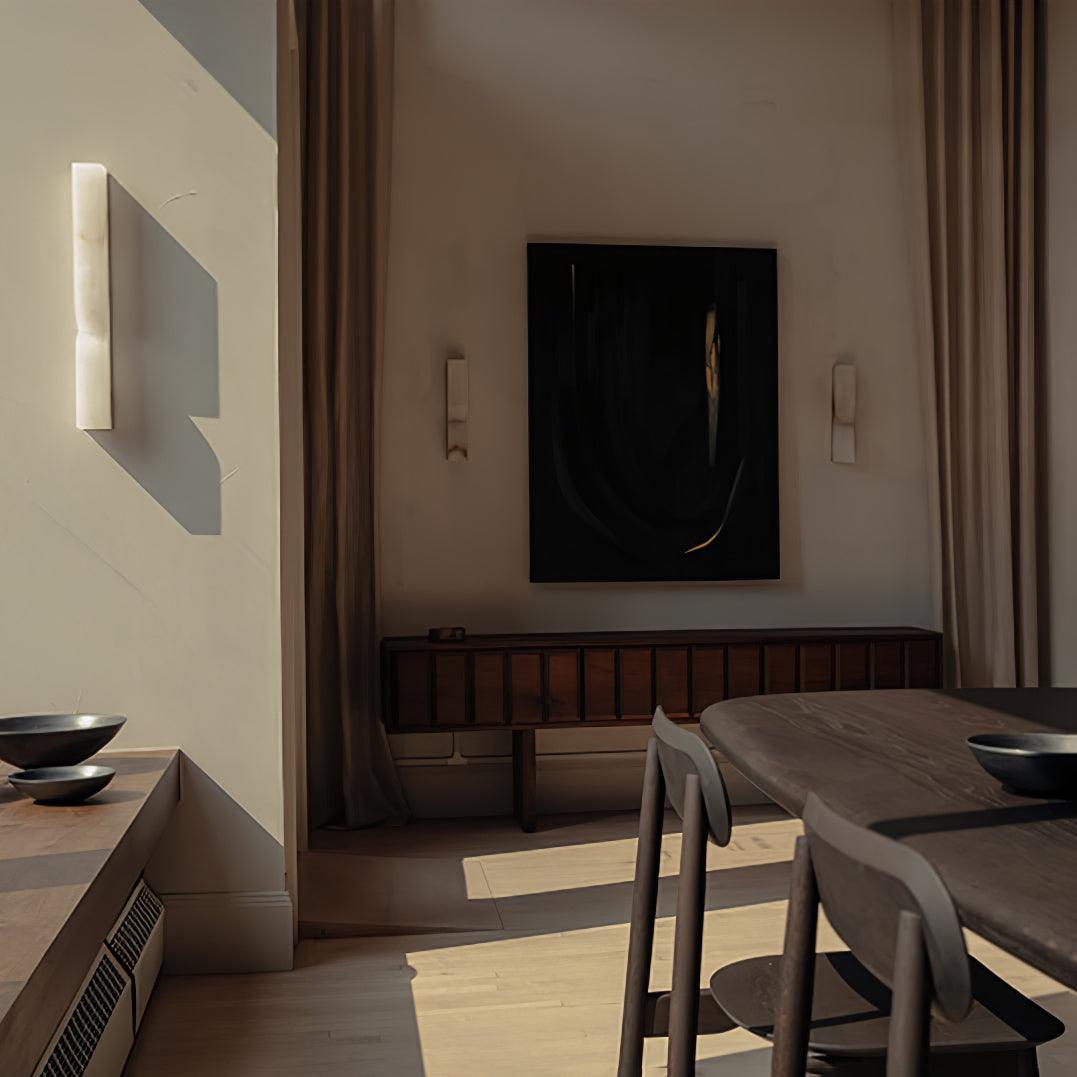 Lunaris Alabaster Rectangular Wall Lamp - Blowlighting