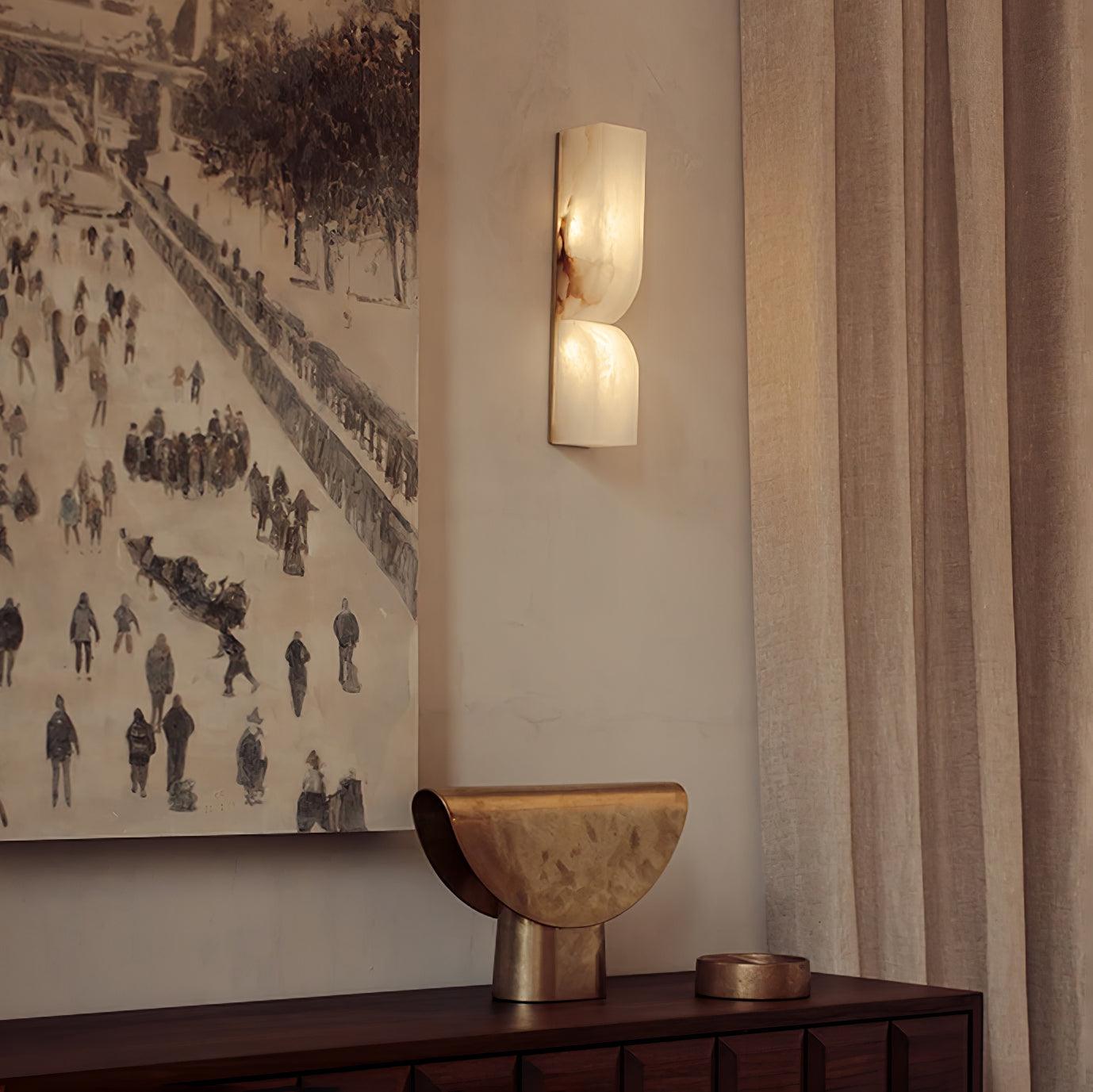 Lunaris Alabaster Rectangular Wall Lamp - Blowlighting