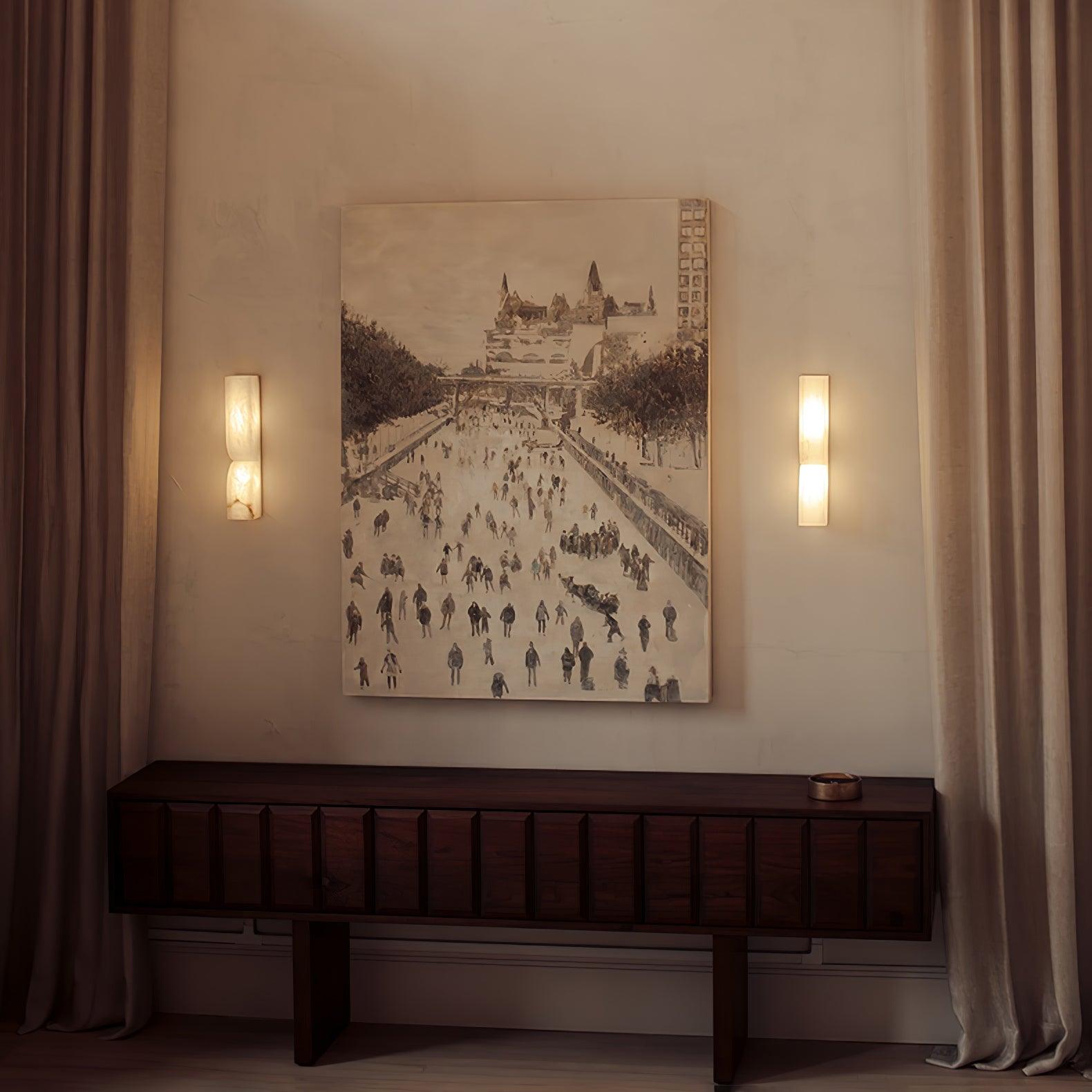 Lunaris Alabaster Rectangular Wall Lamp - Blowlighting