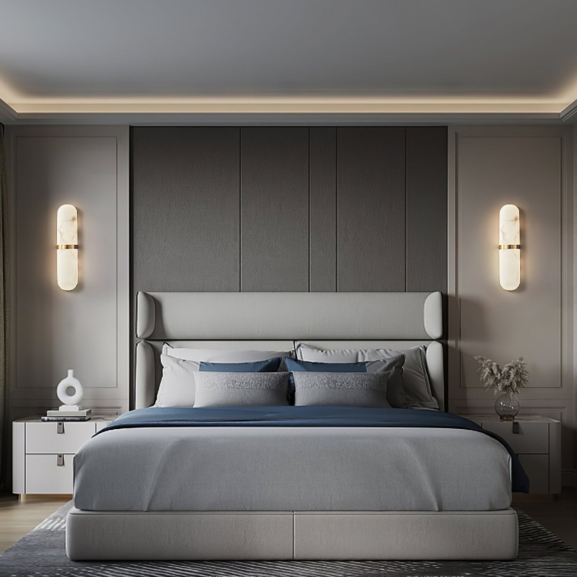 Vitheion Minimalist Alabaster Wall Light - Blowlighting