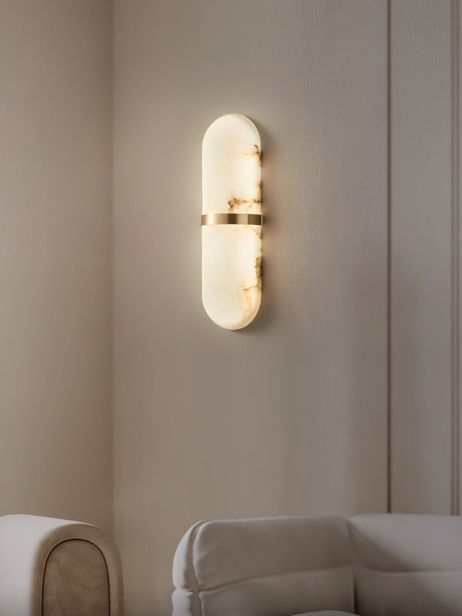 Vitheion Minimalist Alabaster Wall Light - Blowlighting
