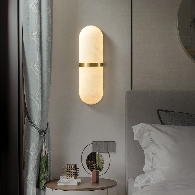 Vitheion Minimalist Alabaster Wall Light - Blowlighting