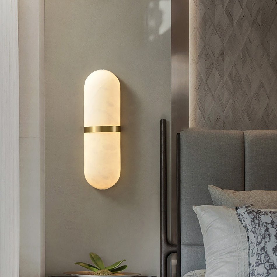 Vitheion Minimalist Alabaster Wall Light - Blowlighting