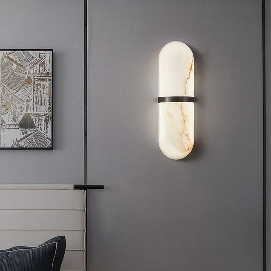Vitheion Minimalist Alabaster Wall Light - Blowlighting