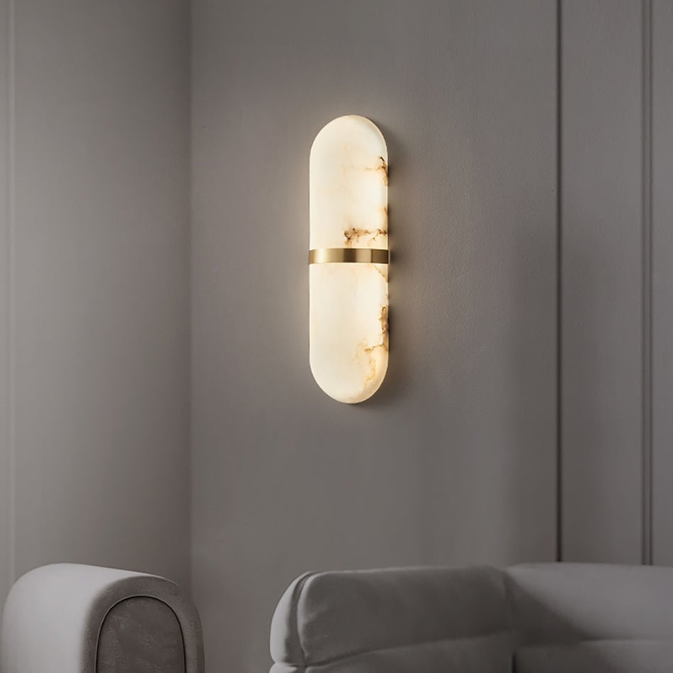 Vitheion Minimalist Alabaster Wall Light - Blowlighting