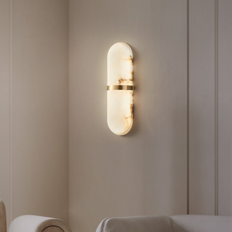 Vitheion Minimalist Alabaster Wall Light - Blowlighting