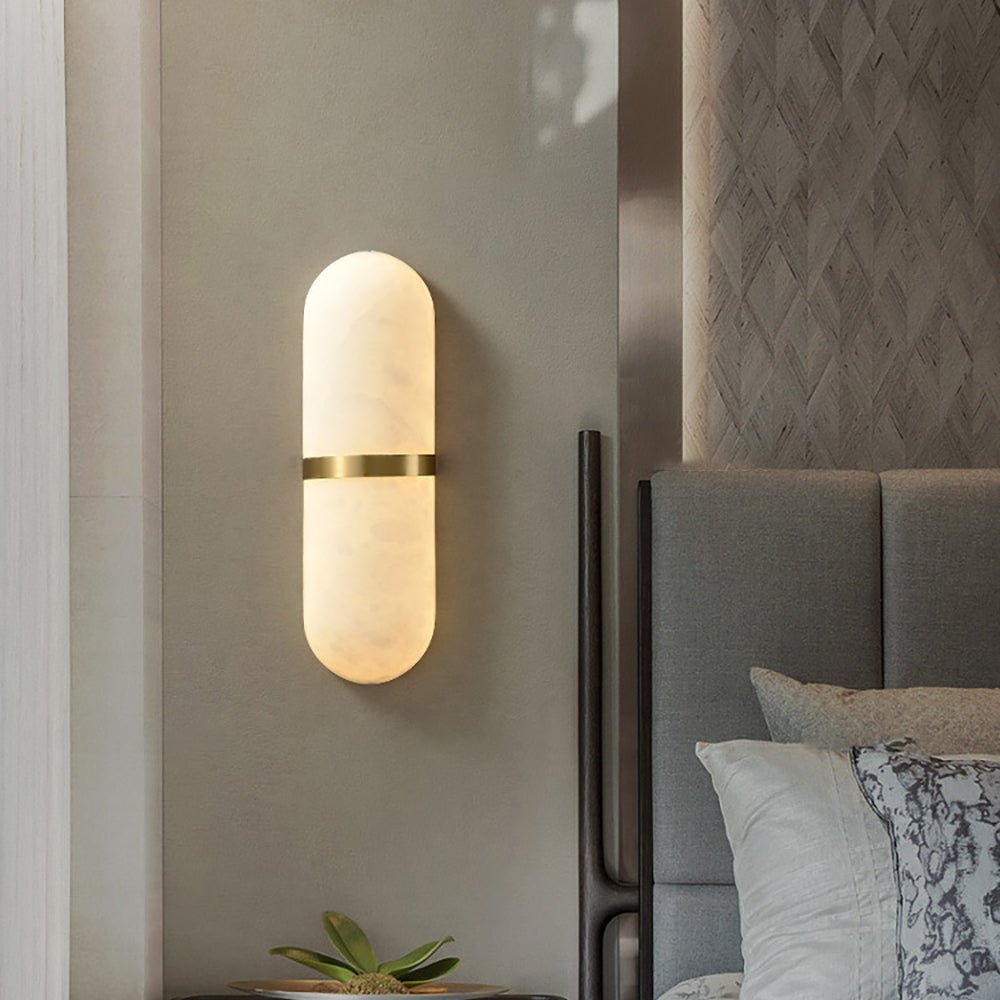 Vitheion Minimalist Alabaster Wall Light - Blowlighting