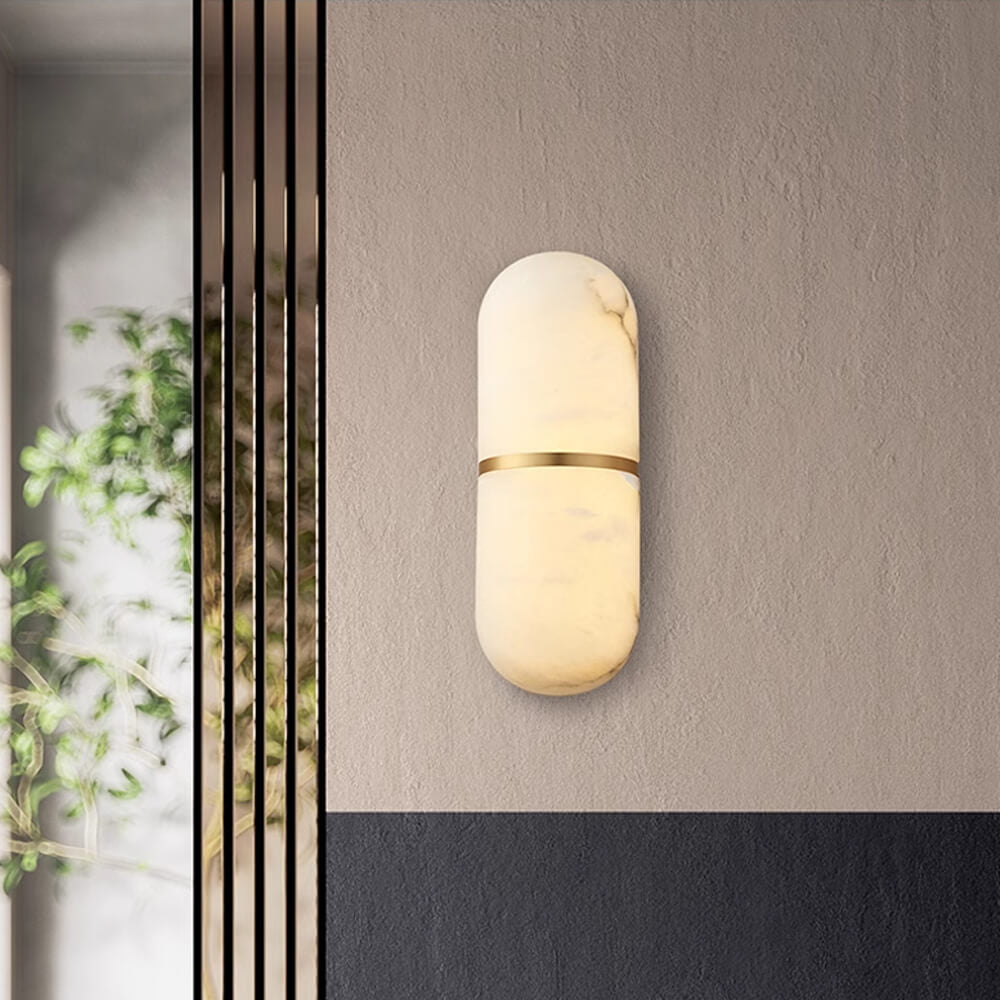 Vitheion Minimalist Alabaster Wall Light - Blowlighting