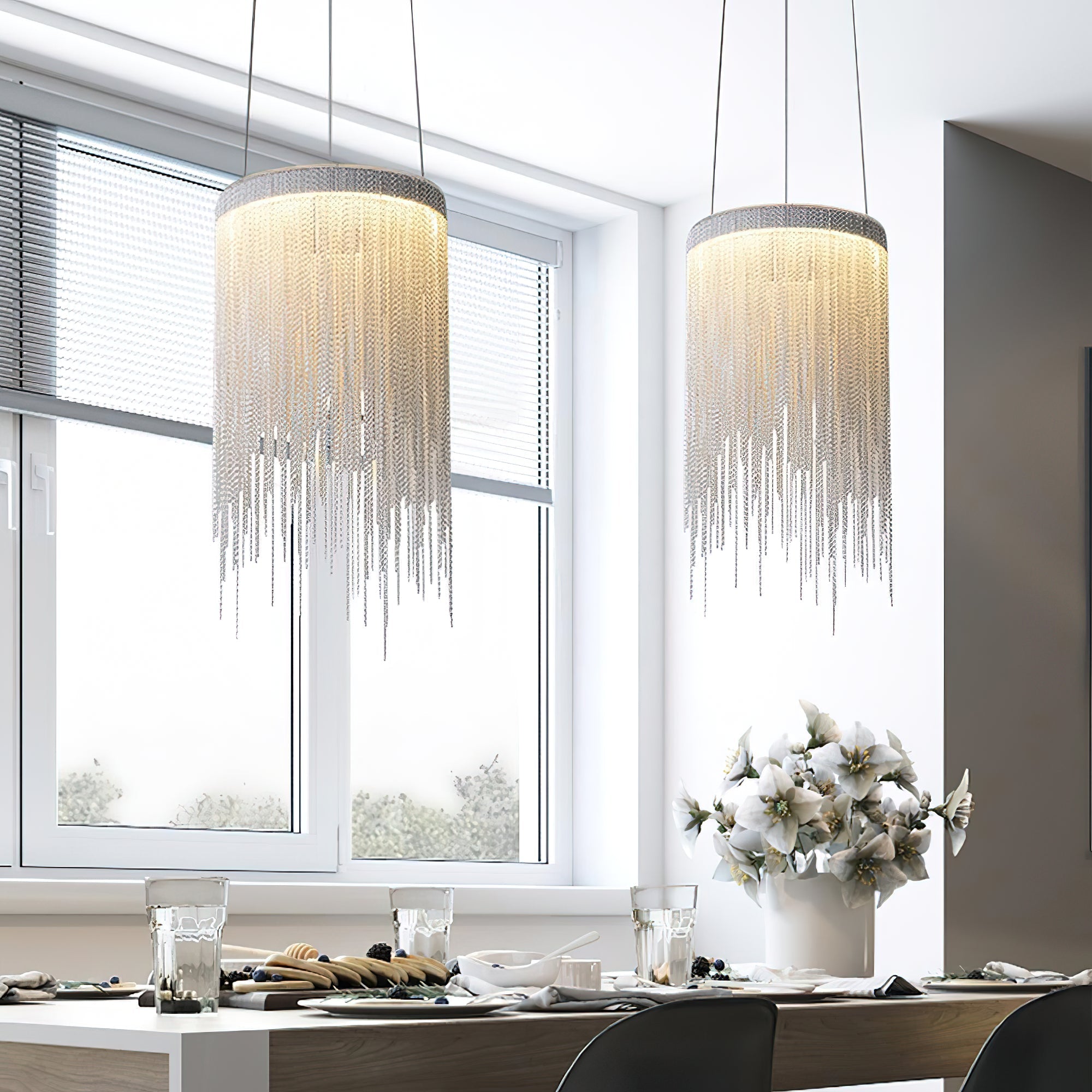 Aluminum Chain Tassel Pendant Light - Blowlighting