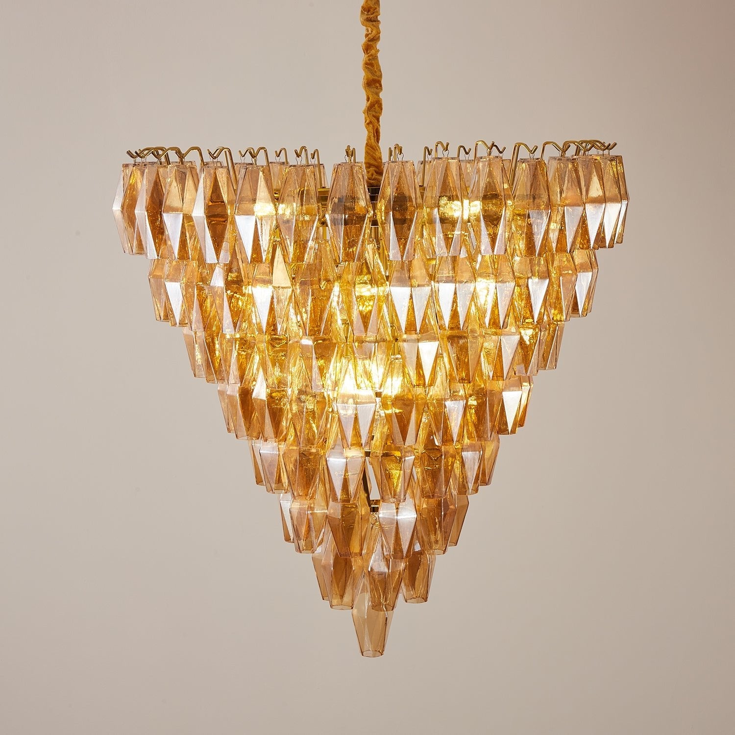 Aurora Chandelier Amber Empire Prism - Blowlighting