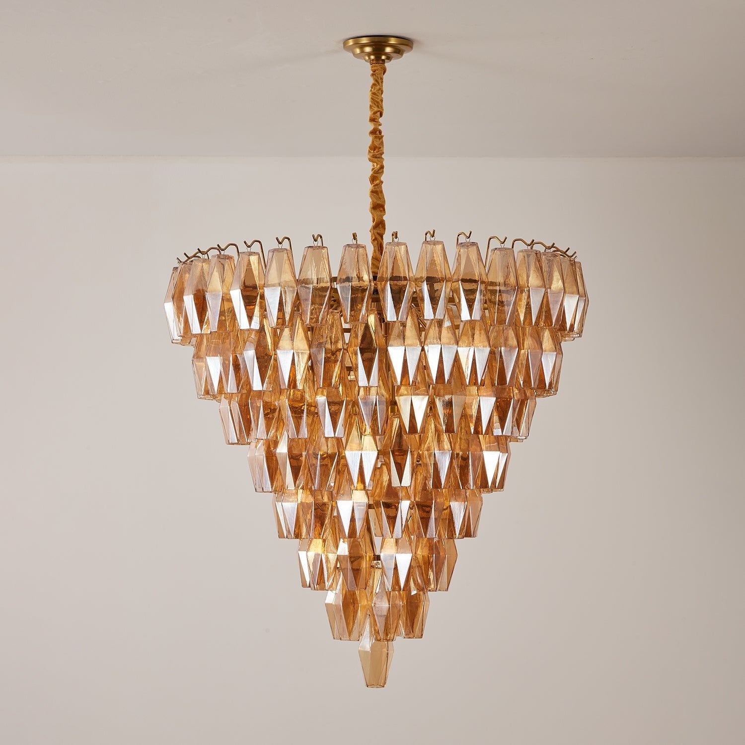 Aurora Chandelier Amber Empire Prism - Blowlighting