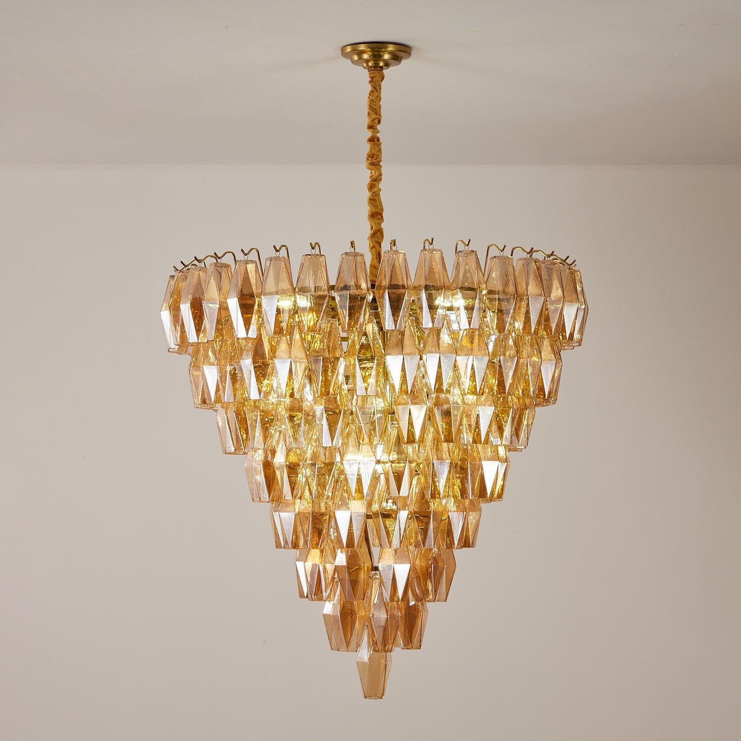 Aurora Chandelier Amber Empire Prism - Blowlighting