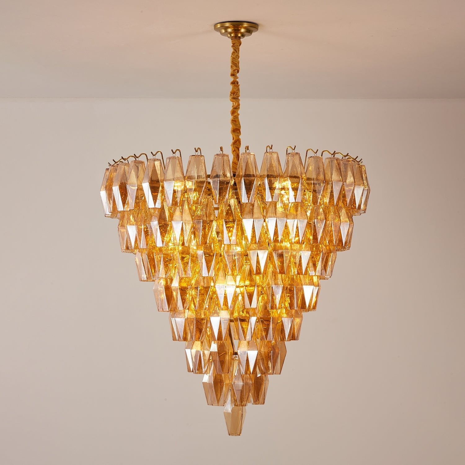 Aurora Chandelier Amber Empire Prism - Blowlighting
