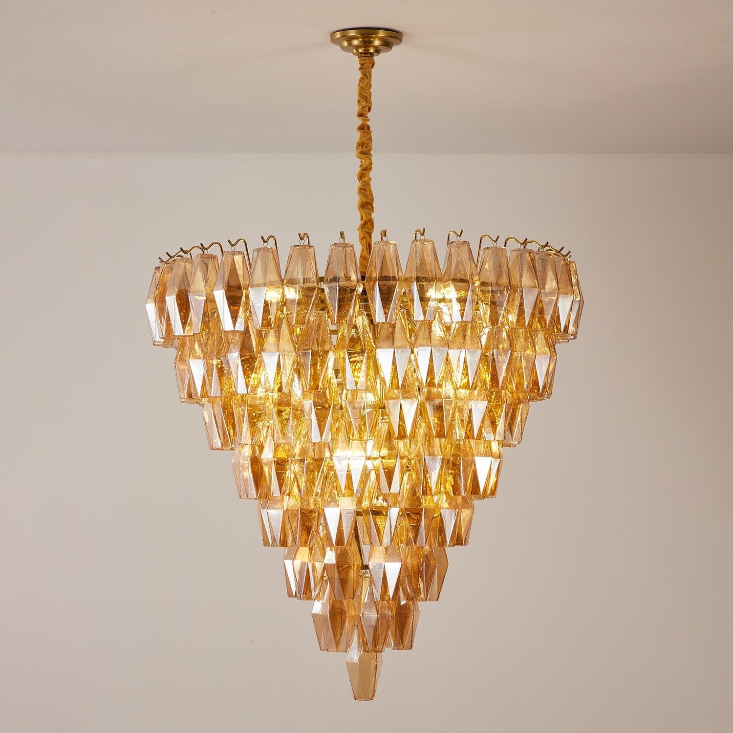Aurora Chandelier Amber Empire Prism - Blowlighting