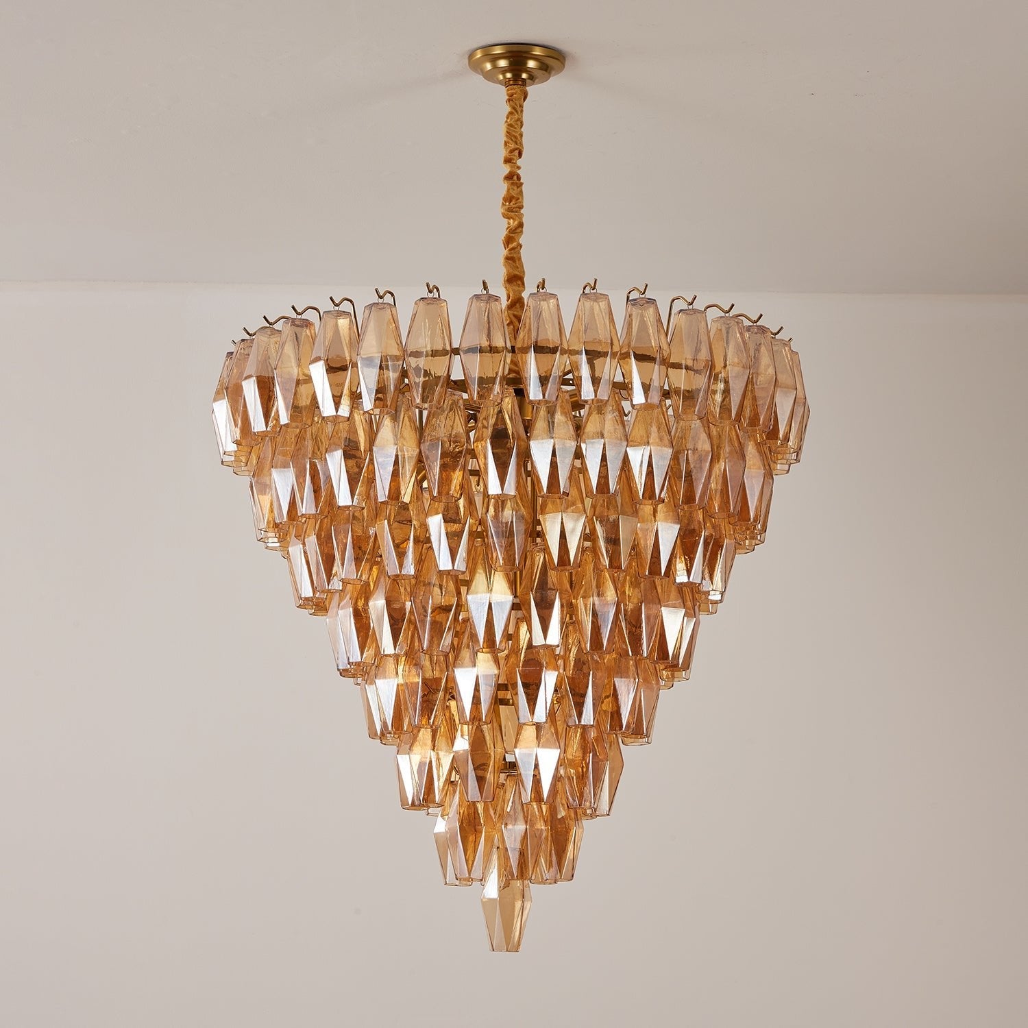 Aurora Chandelier Amber Empire Prism - Blowlighting