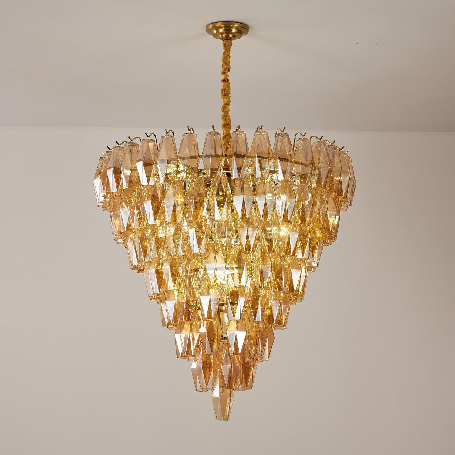 Aurora Chandelier Amber Empire Prism - Blowlighting