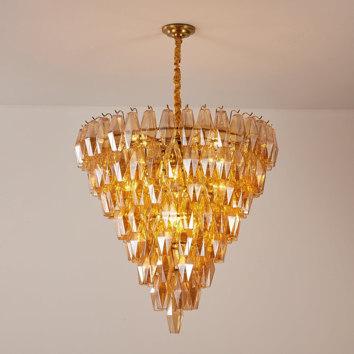 Aurora Chandelier Amber Empire Prism - Blowlighting