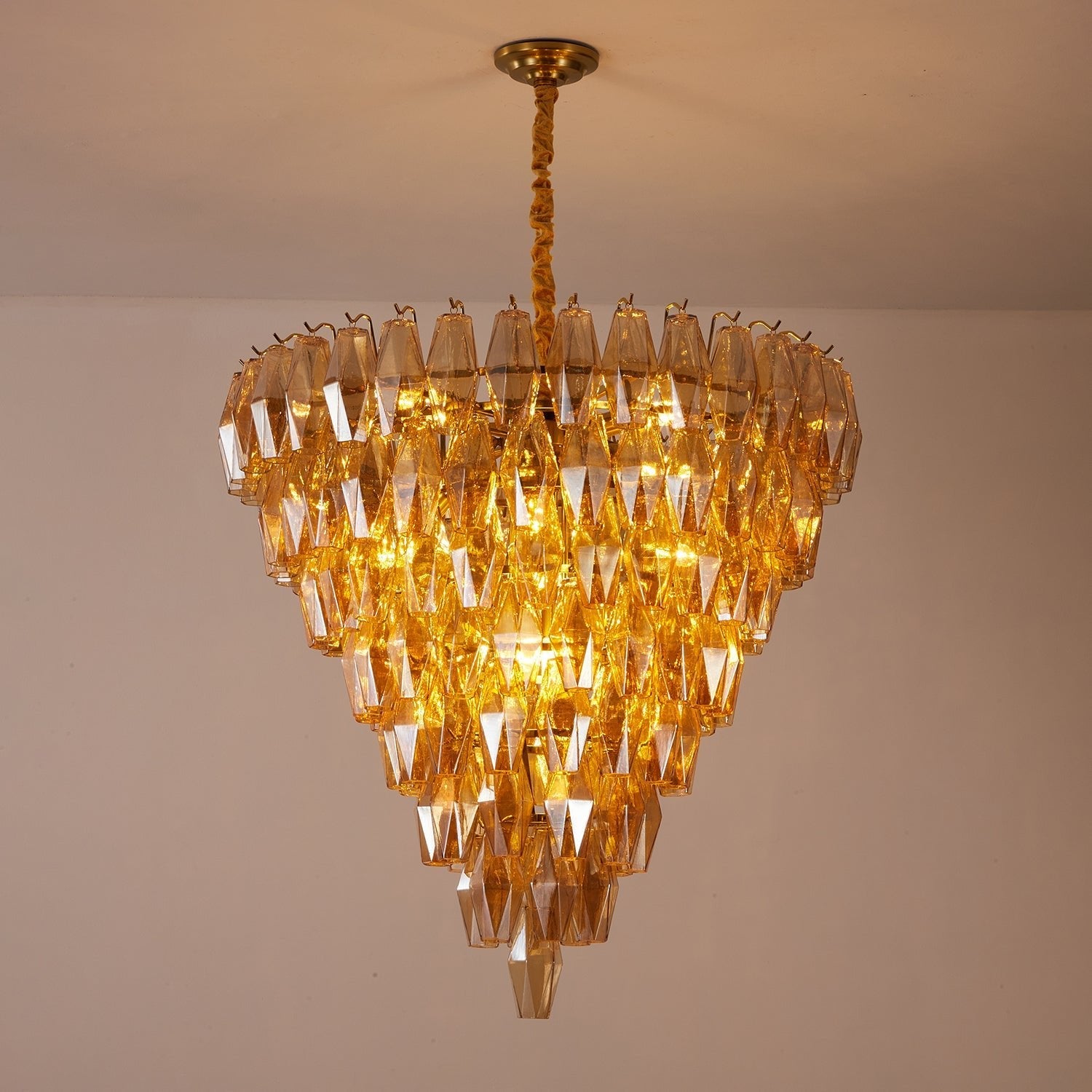 Aurora Chandelier Amber Empire Prism - Blowlighting