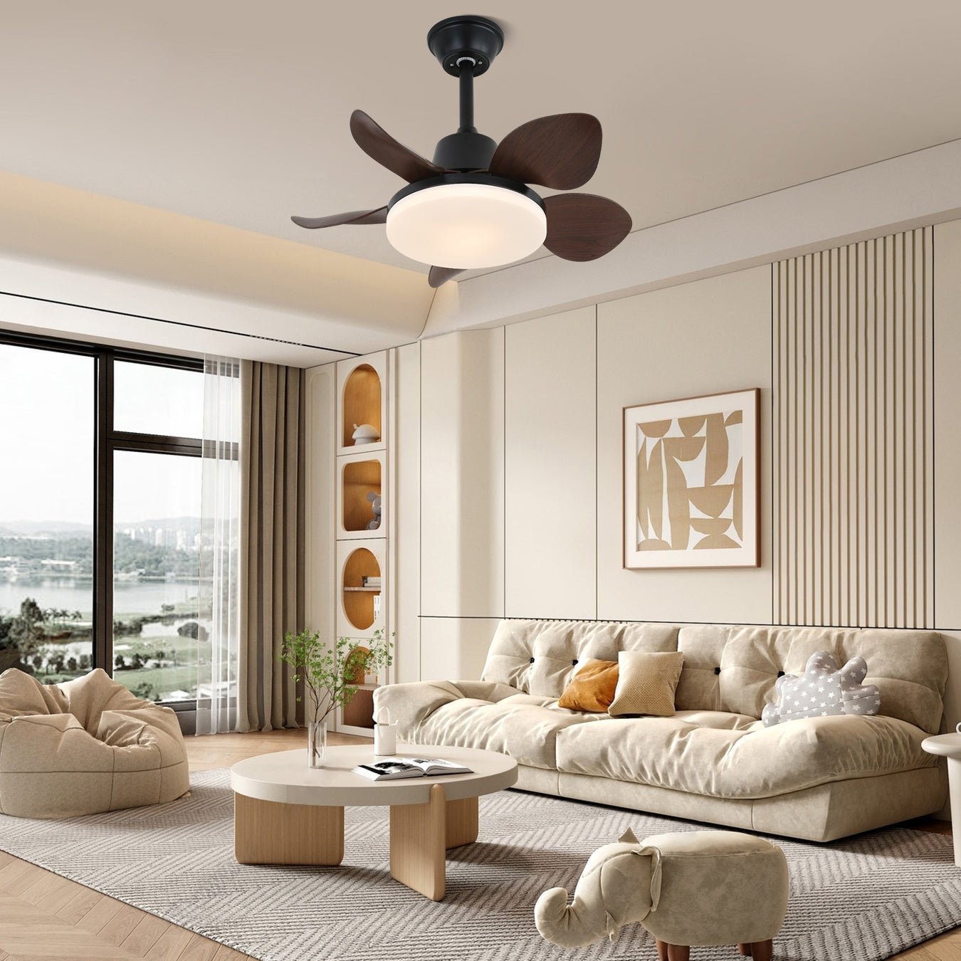 Veyra Modern Wood Ceiling Fan Light - Blowlighting