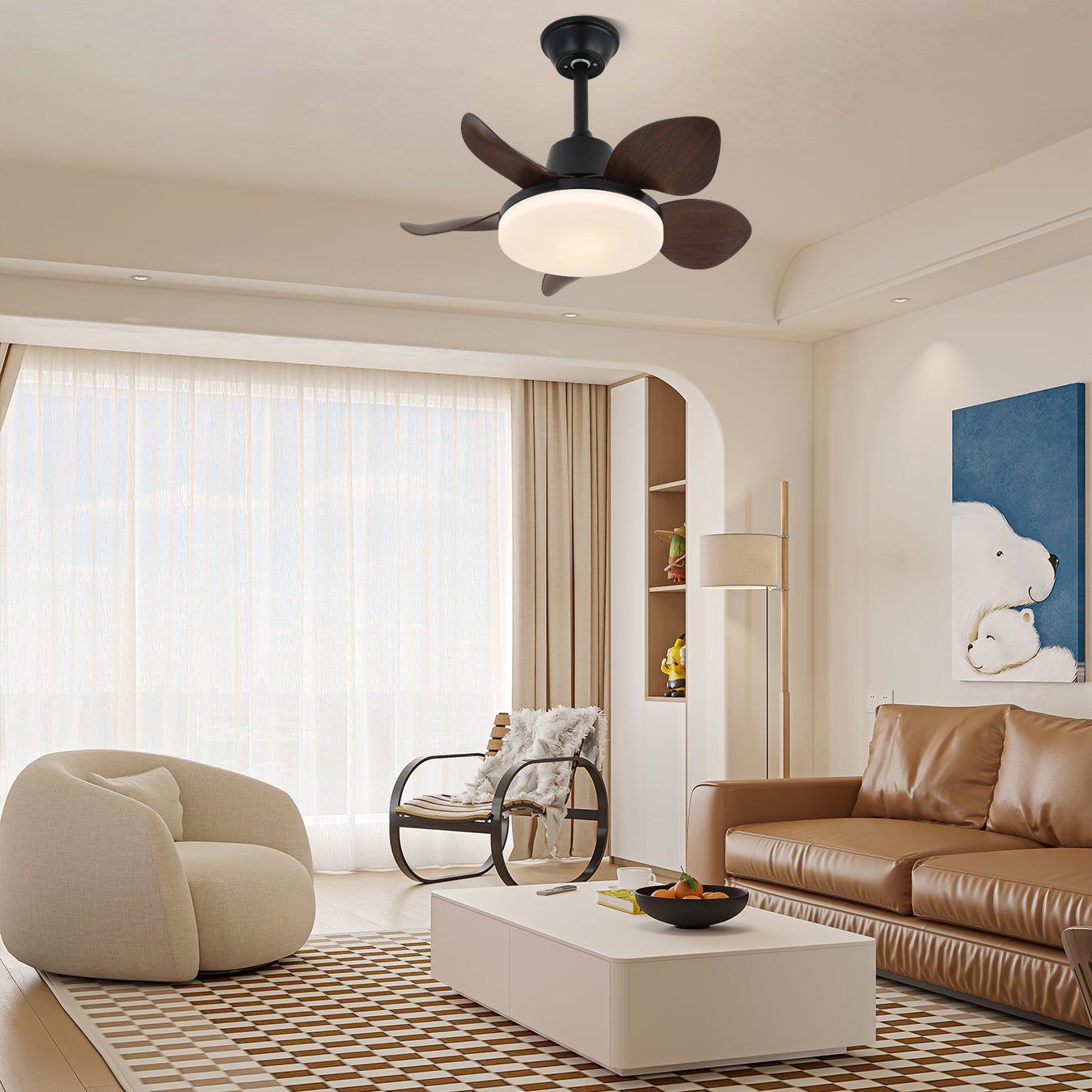 Veyra Modern Wood Ceiling Fan Light - Blowlighting