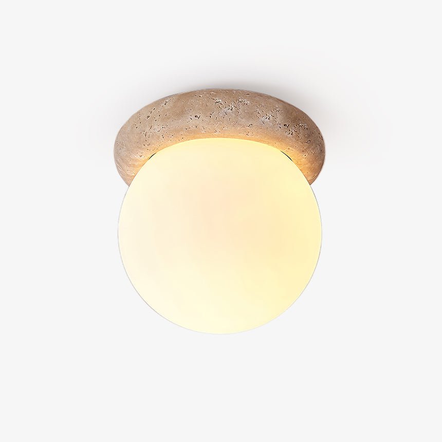 Colaeiel Disc-Globe Travertine Ceiling Light - Blowlighting