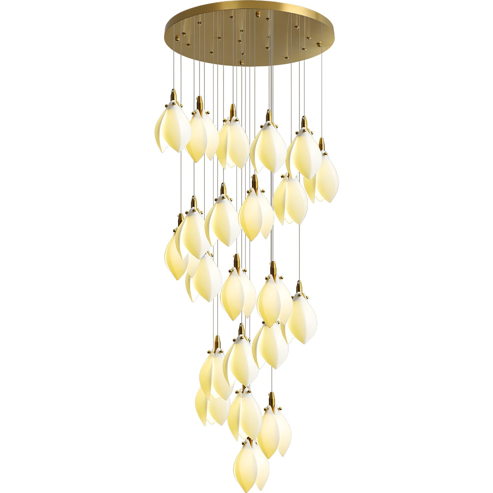 Caphayra Floral Ceramic Brass Chandelier - Blowlighting