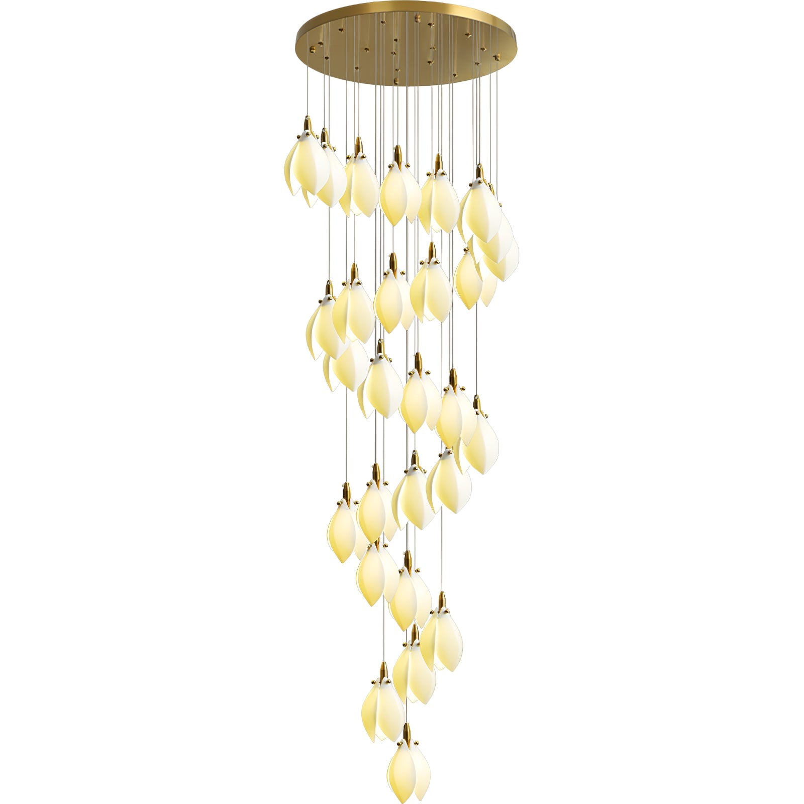 Caphayra Floral Ceramic Brass Chandelier - Blowlighting