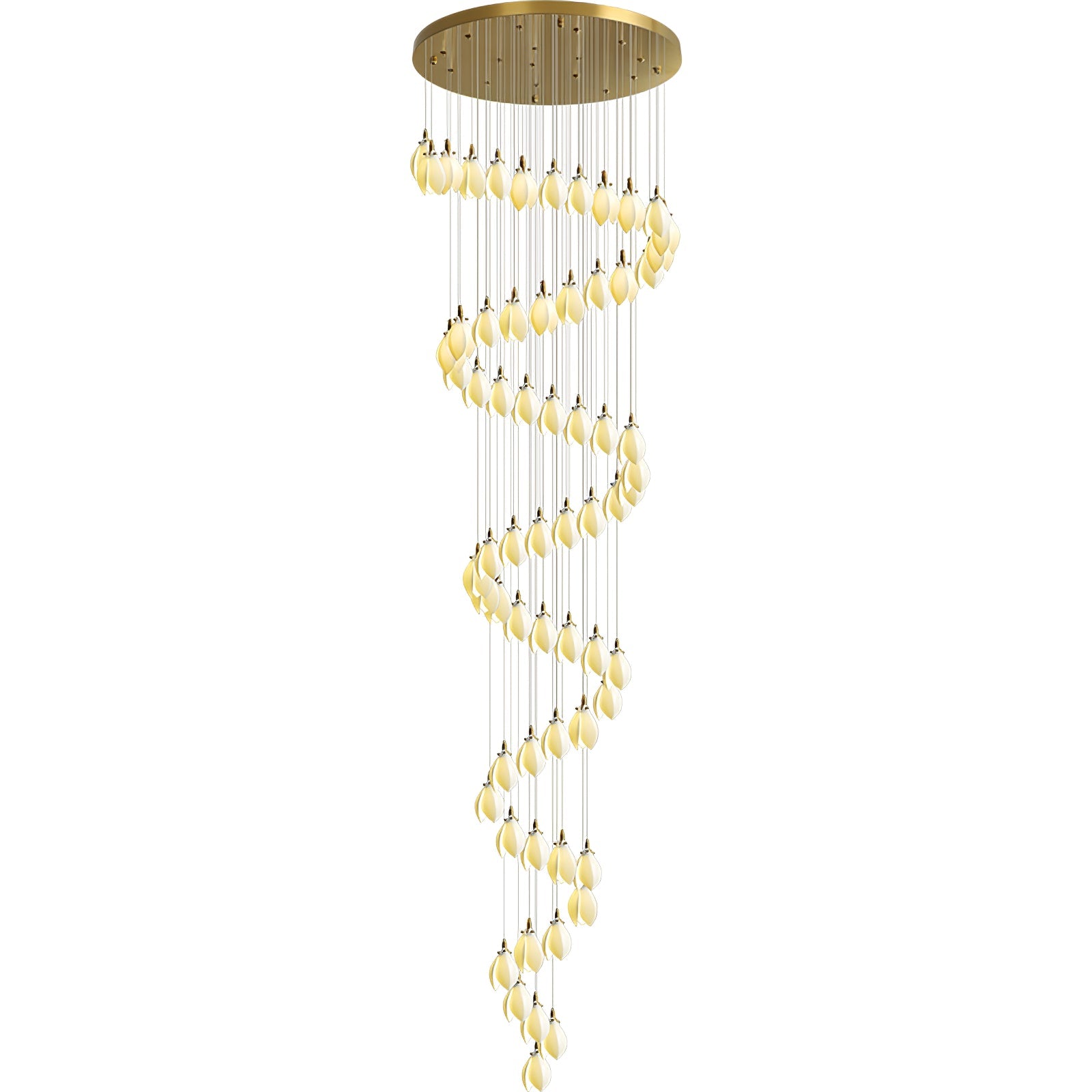 Caphayra Floral Ceramic Brass Chandelier - Blowlighting