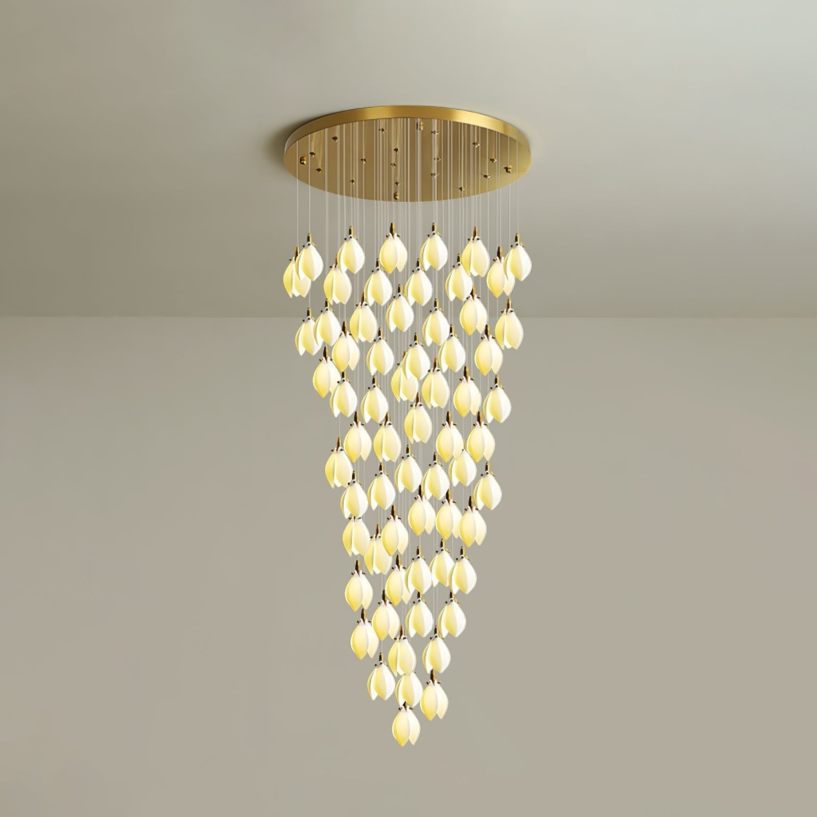 Caphayra Floral Ceramic Brass Chandelier - Blowlighting