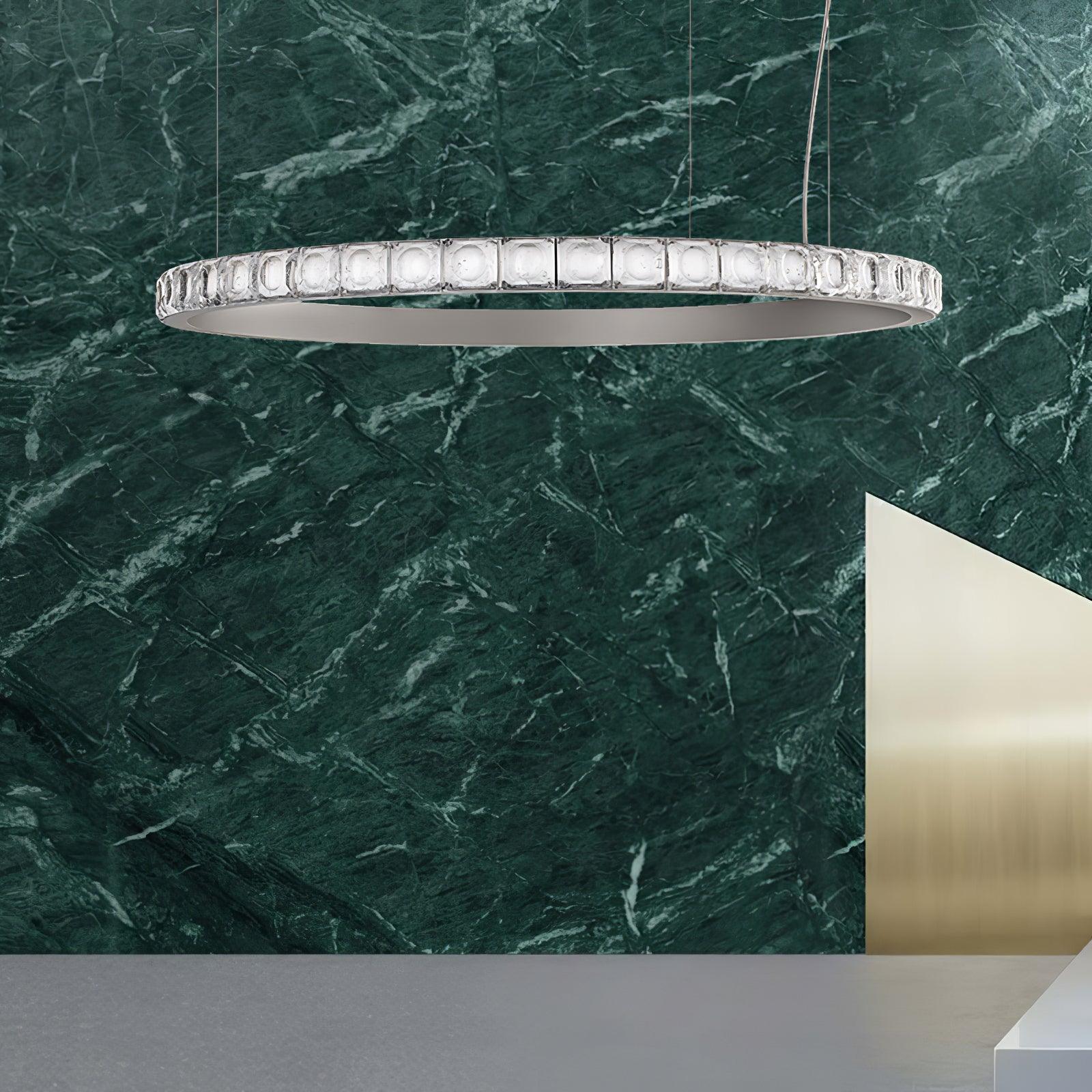 Avzorion Modern Minimalist Ring Glass Metal Chandelier - Blowlighting