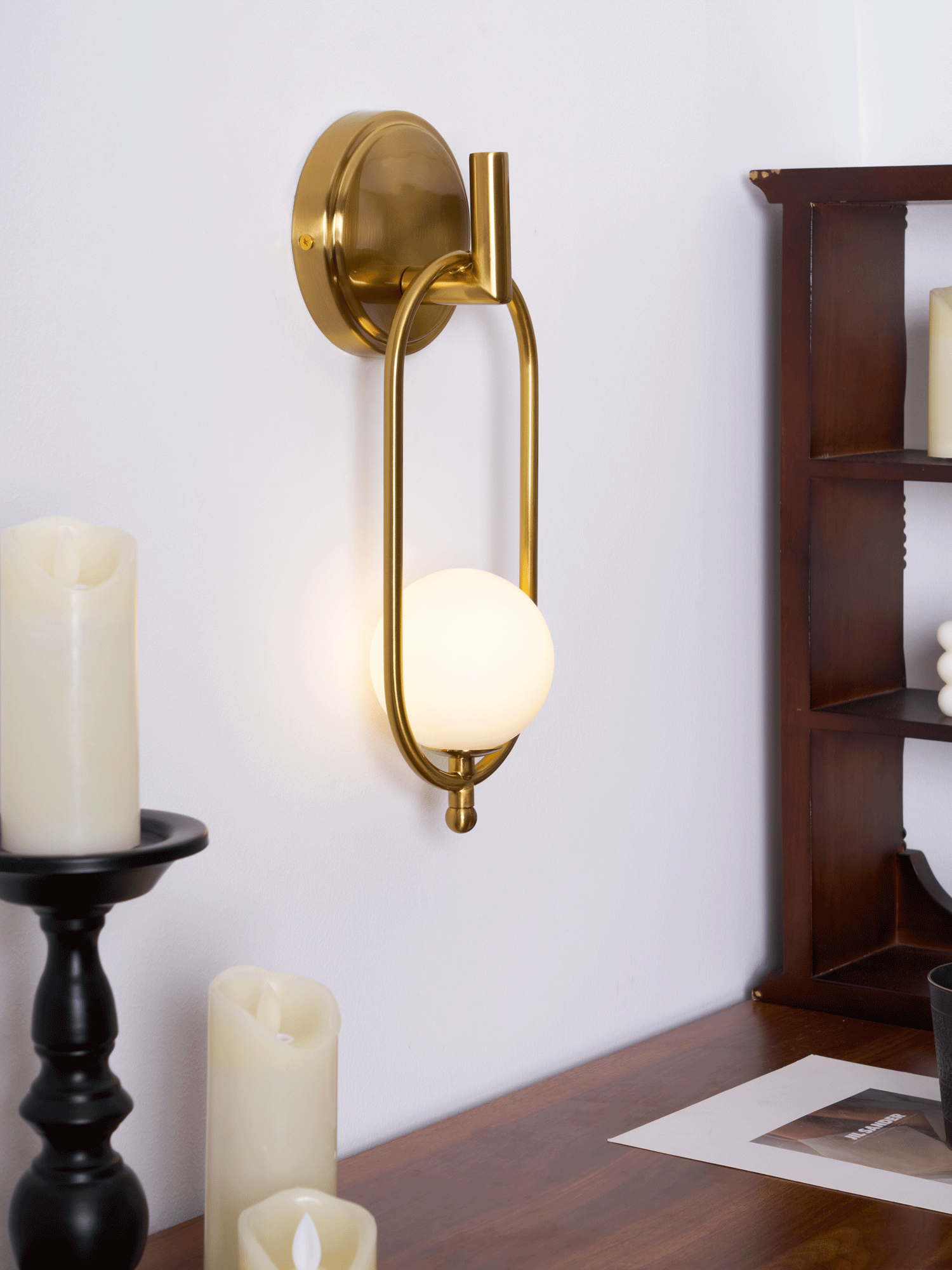 Cumirisra Modern Minimalist Brass Glass Wall Light - Blowlighting