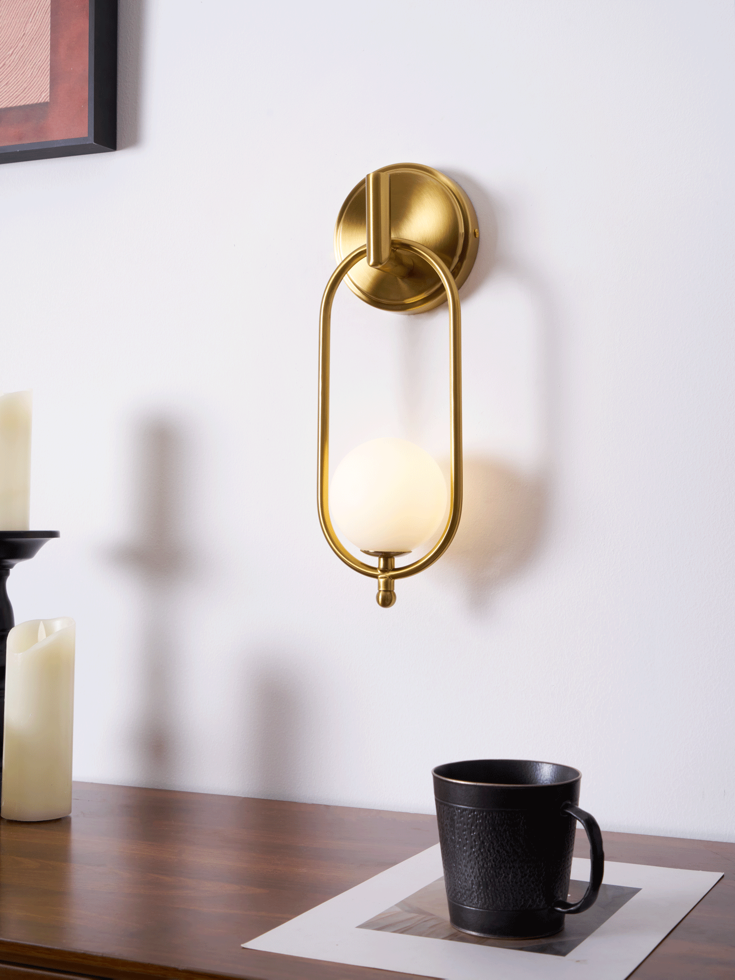 Cumirisra Modern Minimalist Brass Glass Wall Light - Blowlighting