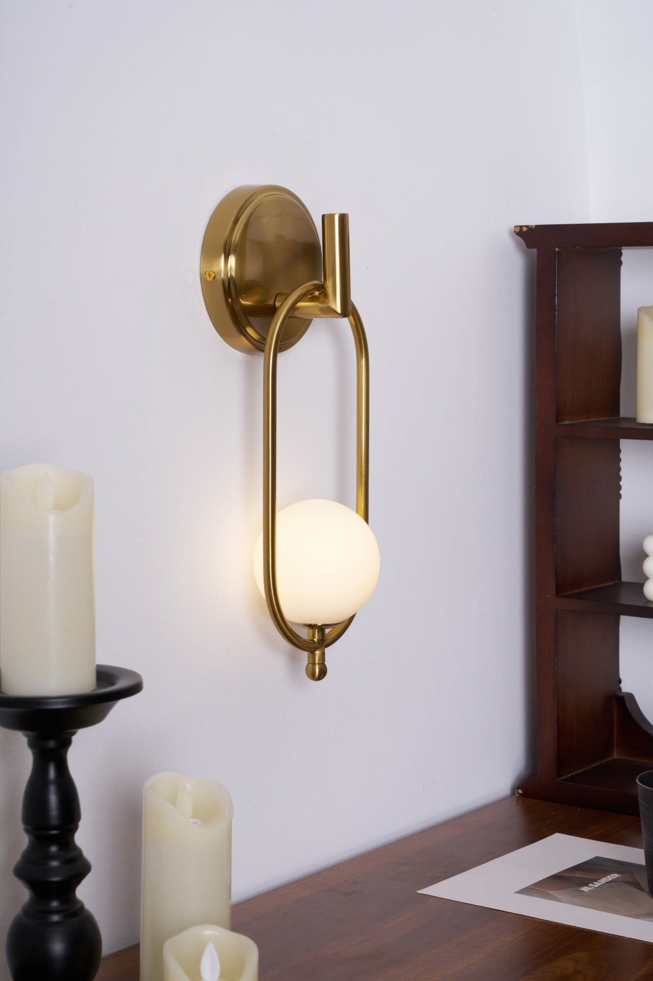 Cumirisra Modern Minimalist Brass Glass Wall Light - Blowlighting
