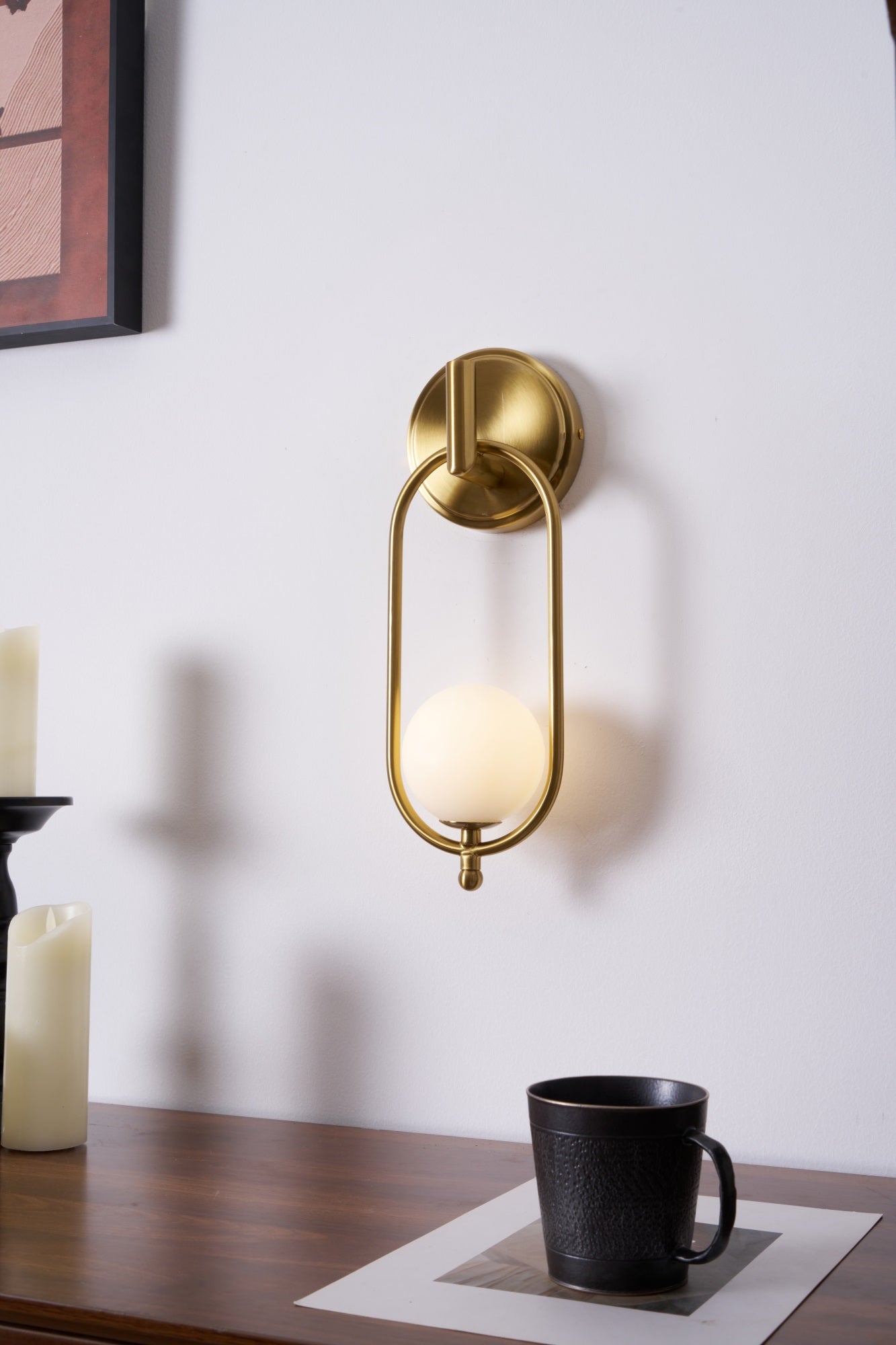 Cumirisra Modern Minimalist Brass Glass Wall Light - Blowlighting