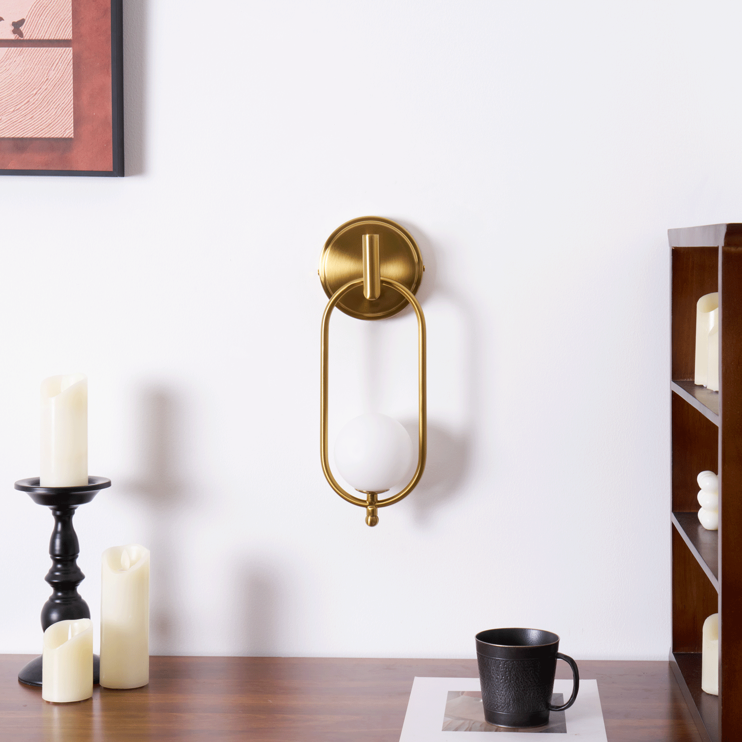 Cumirisra Modern Minimalist Brass Glass Wall Light - Blowlighting