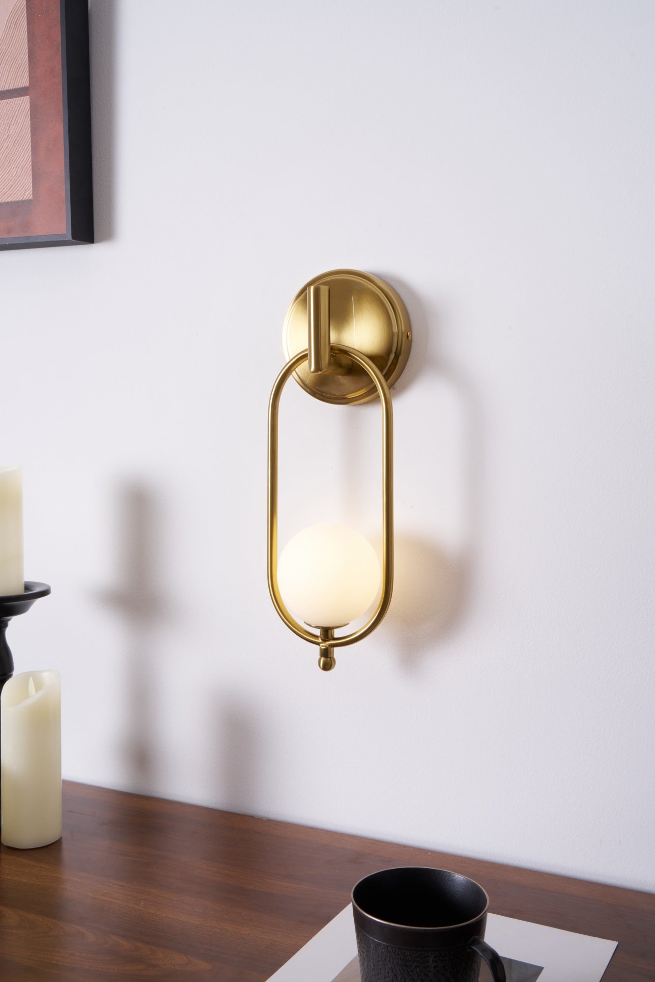 Cumirisra Modern Minimalist Brass Glass Wall Light - Blowlighting