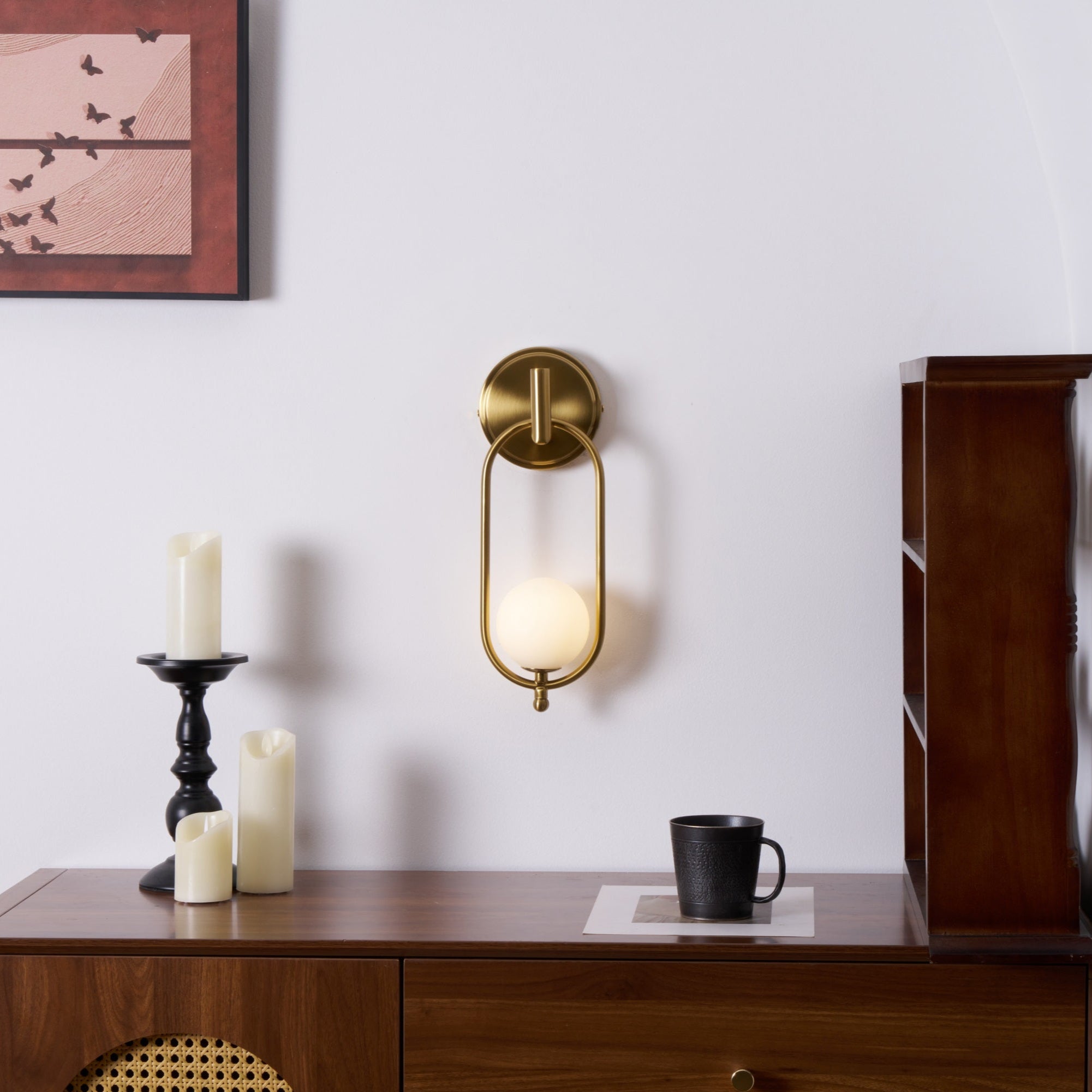 Cumirisra Modern Minimalist Brass Glass Wall Light - Blowlighting