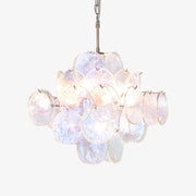Aurora Chandelier Iridescent Murano Disc Layered - Blowlighting