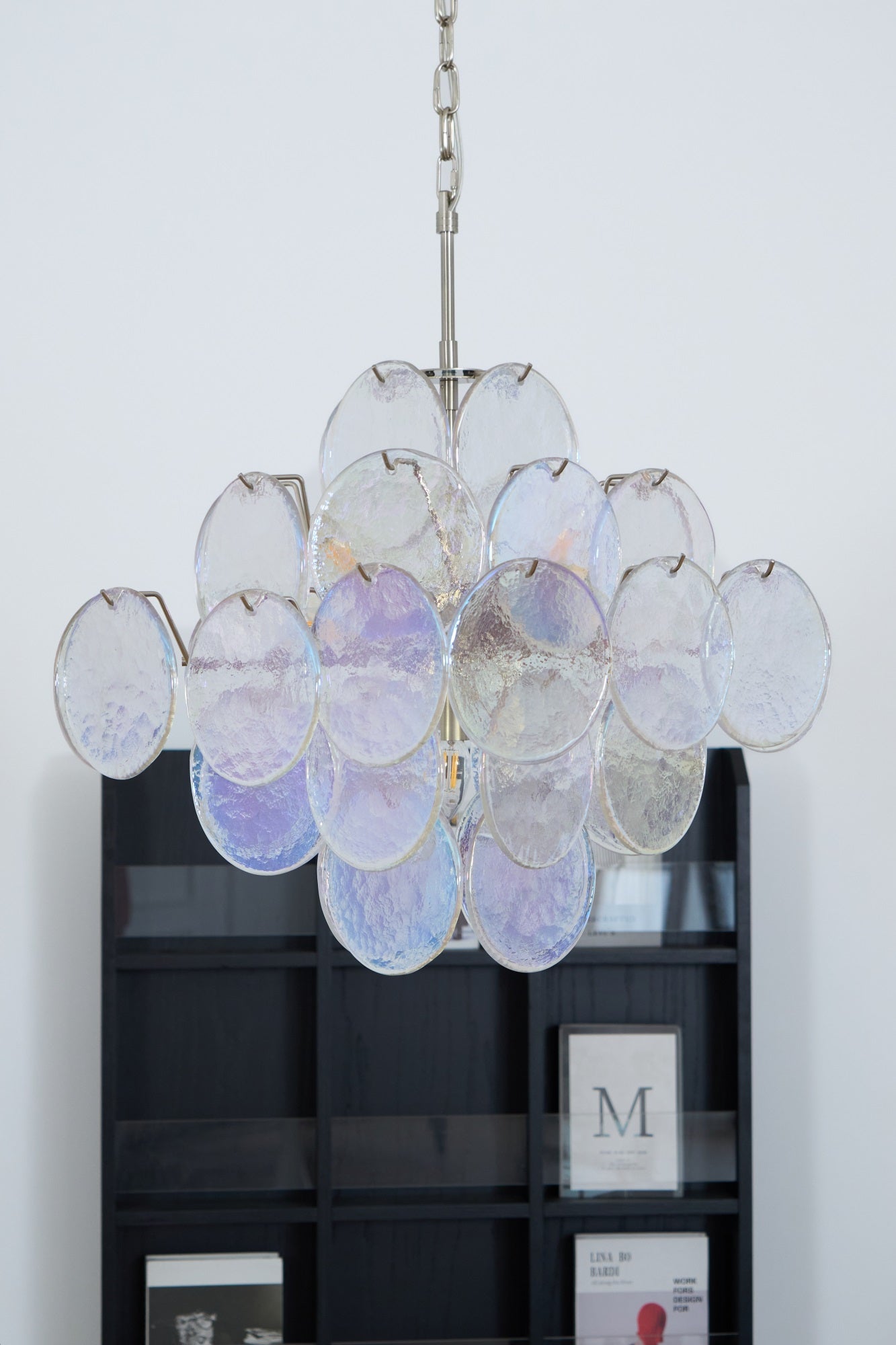 Aurora Chandelier Iridescent Murano Disc Layered - Blowlighting