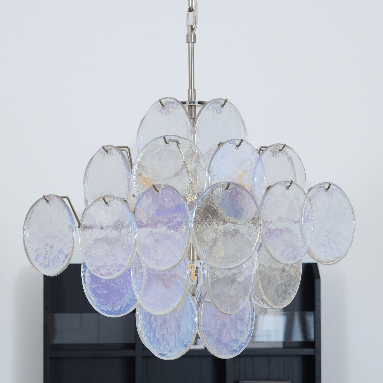 Aurora Chandelier Iridescent Murano Disc Layered - Blowlighting