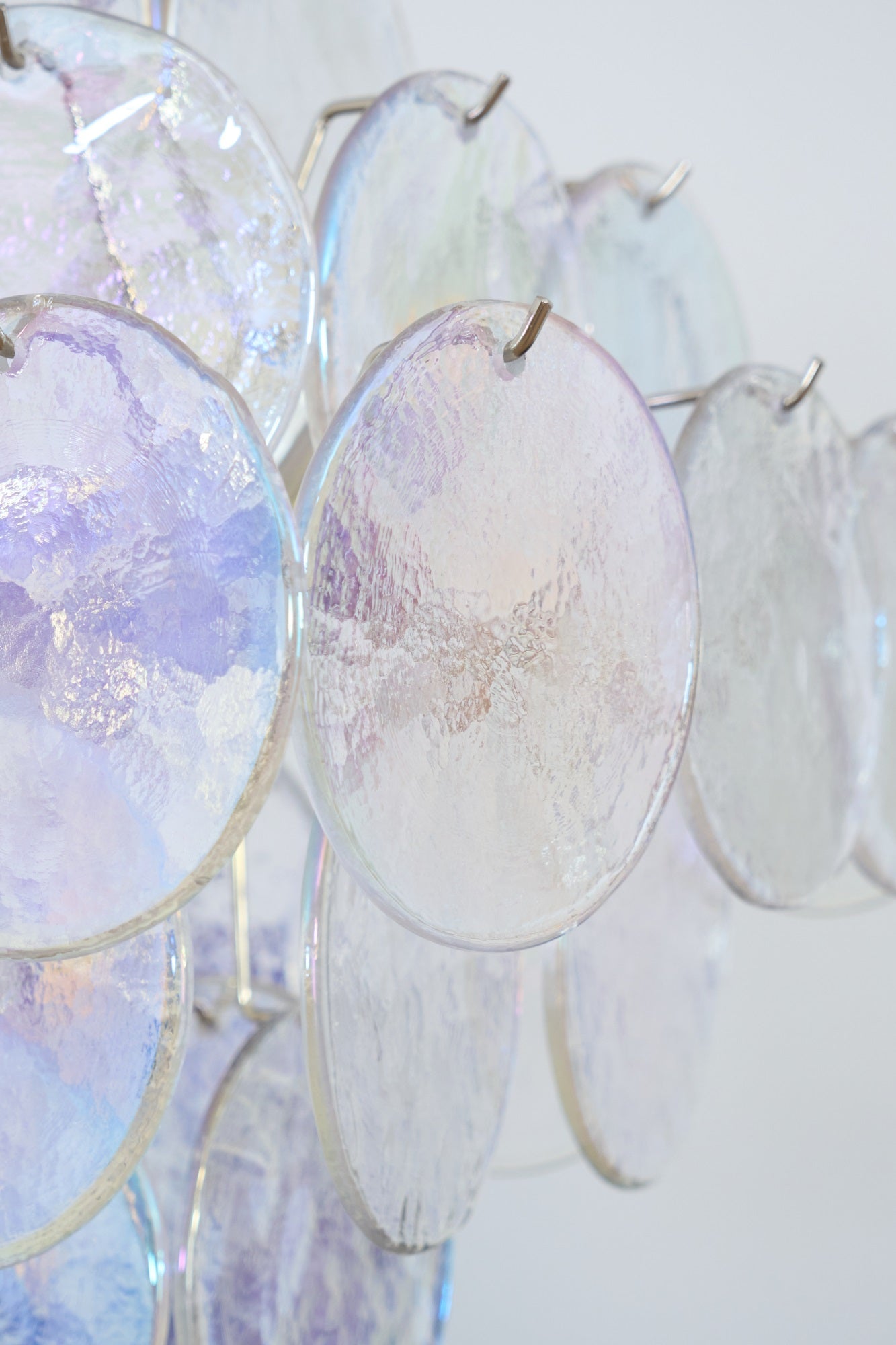 Aurora Chandelier Iridescent Murano Disc Layered - Blowlighting