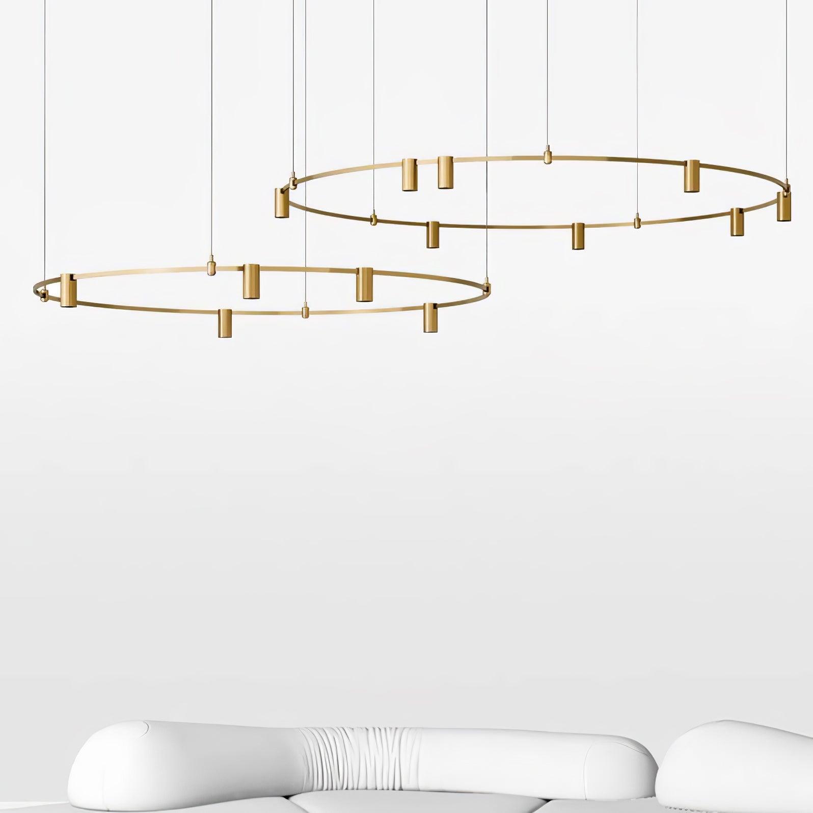 Ivrinir Ringed Brass Pendant Lamp - Blowlighting