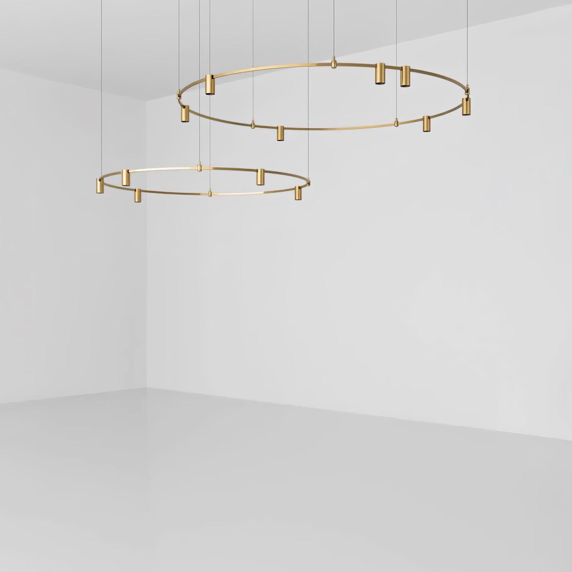 Ivrinir Ringed Brass Pendant Lamp - Blowlighting