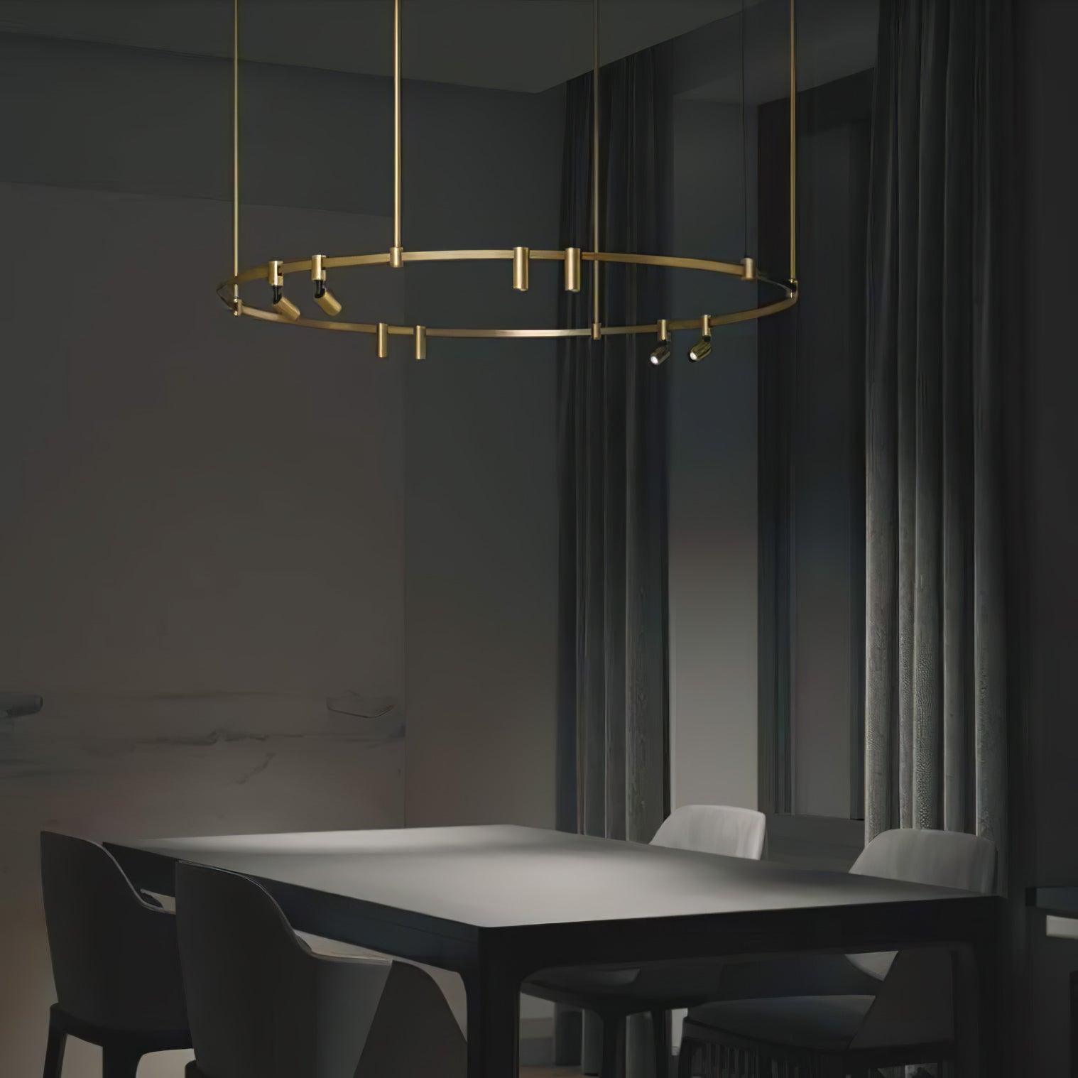 Ivrinir Ringed Brass Pendant Lamp - Blowlighting