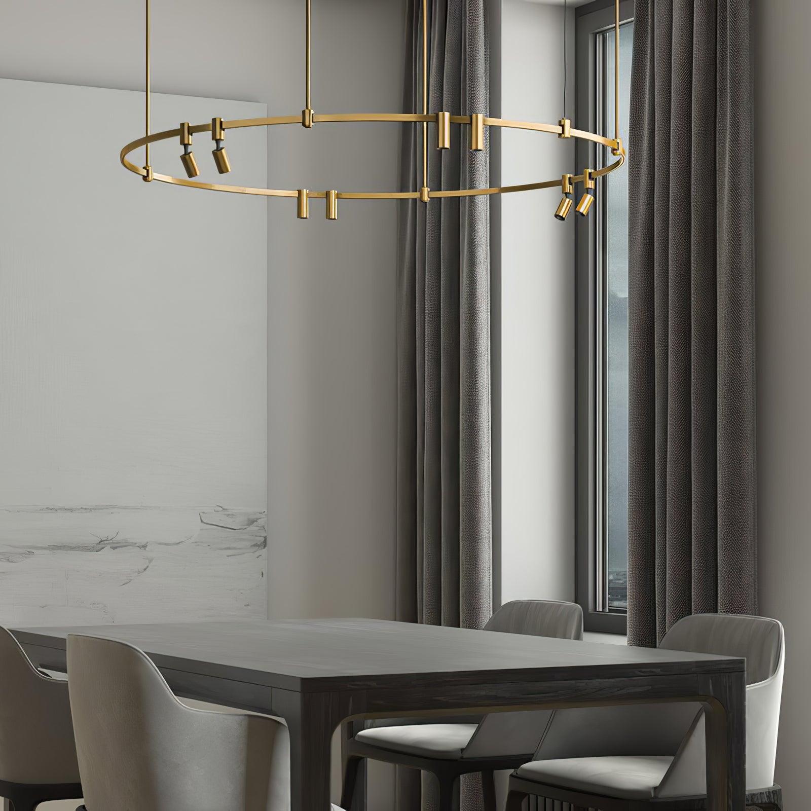 Ivrinir Ringed Brass Pendant Lamp - Blowlighting