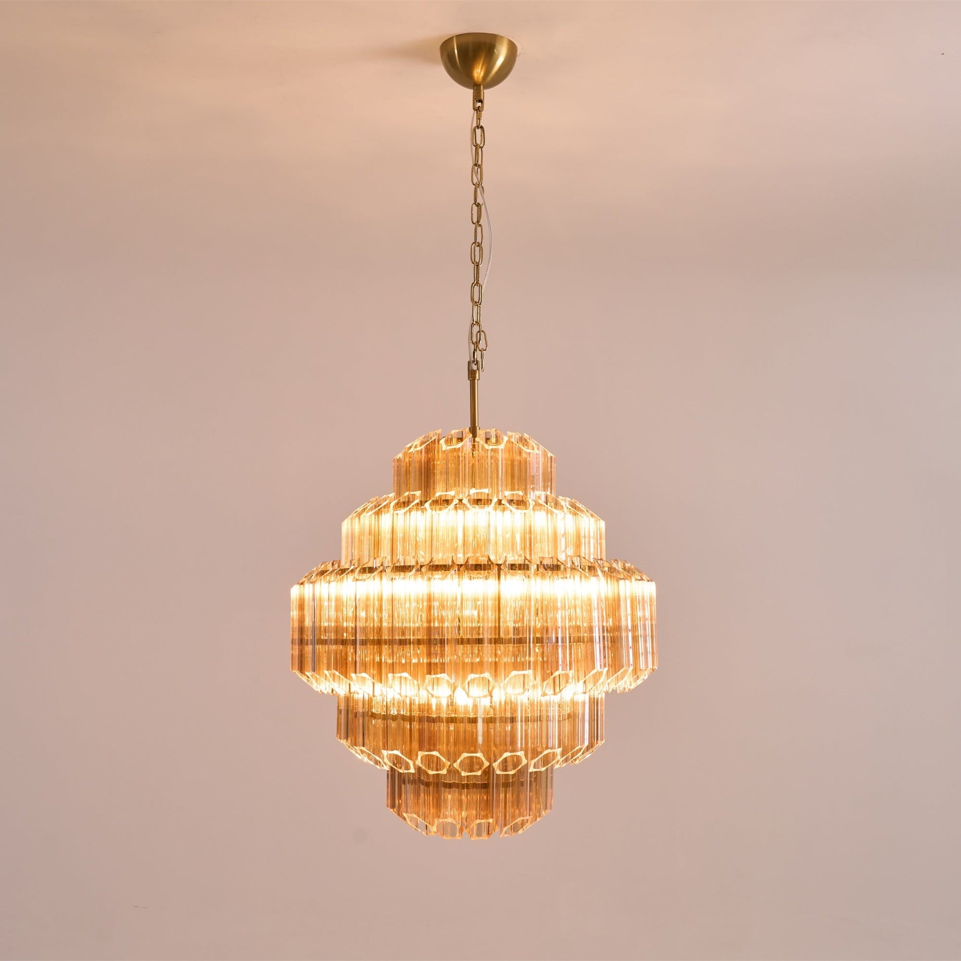 Aurora Chandelier Aurum Cascade Murano Glass Prism Art - Blowlighting