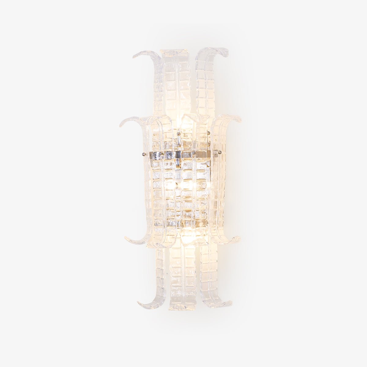 Aurora Wall Sconce Clear Murano Glass Panel Geometric - Blowlighting