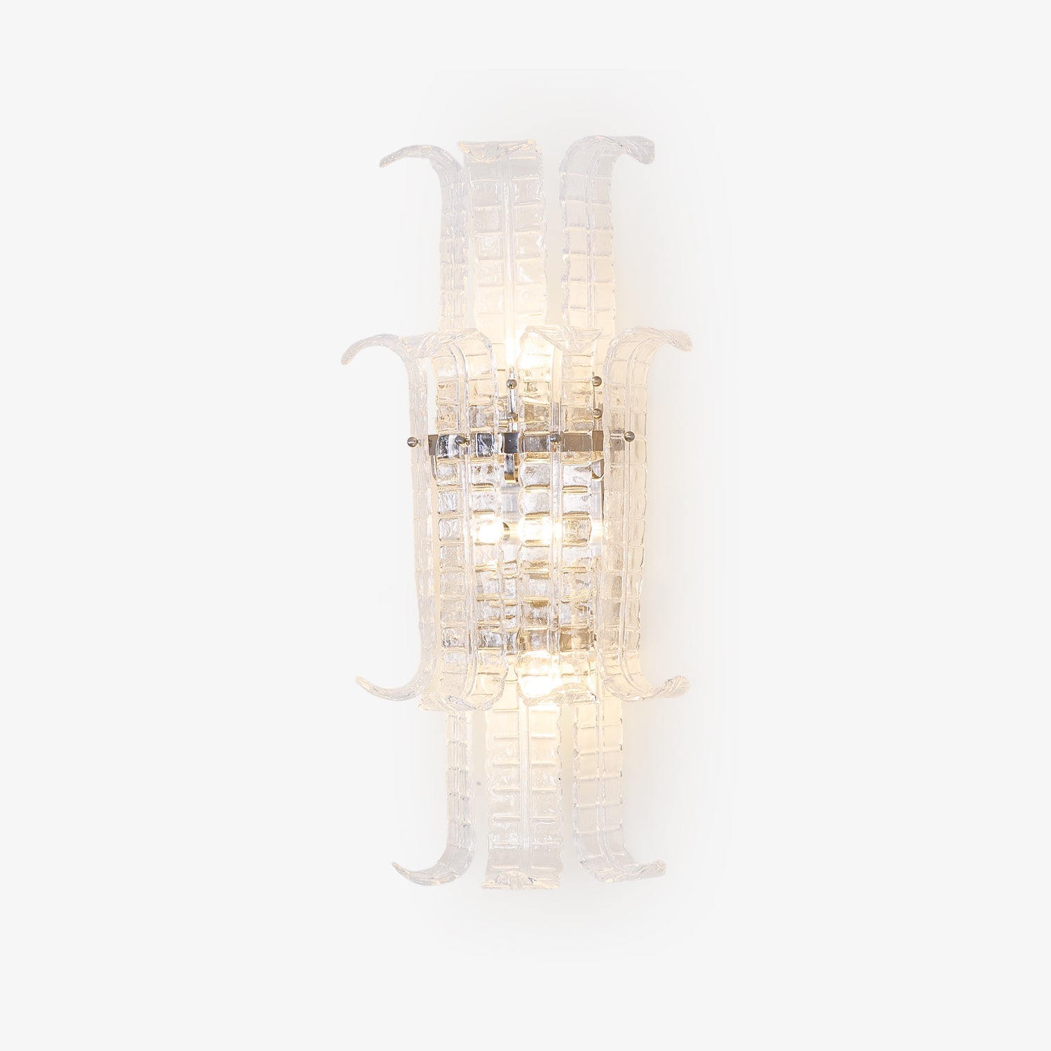 Aurora Wall Sconce Clear Murano Glass Panel Geometric - Blowlighting